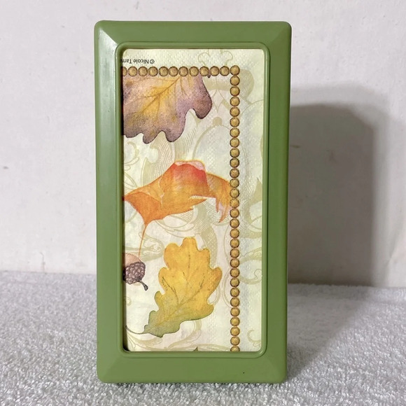 Vintage Orchid Paper Products Avocado Green  Double Sided Napkin Dispenser - Picture 4 of 13